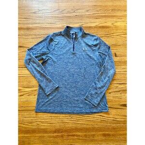Under Armour Heat Gear Loose Fit 1/4 Quarter Zip Pullover Blue Heather Gray L